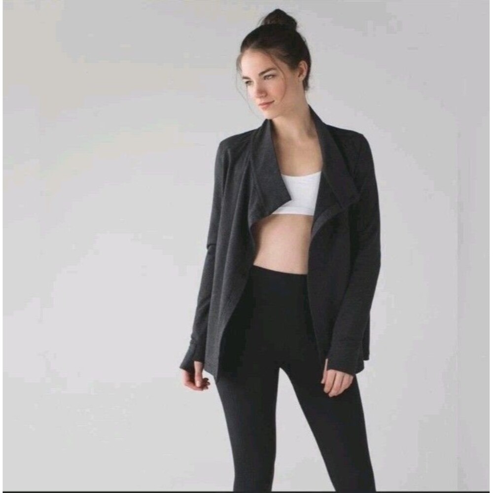 LULULEMON Coast Wrap II Cardigan Jacket Sz 4 Casual Outdoor Comfy Supersoft Gray